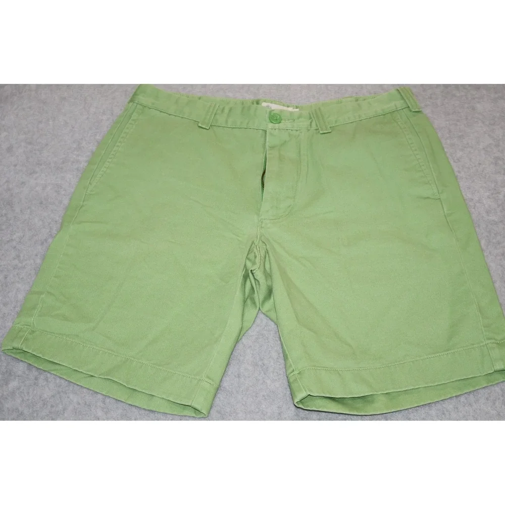 J Crew Chino Shorts Men 32 Green Stanton 9 Inch Inseam Cotton Casual Preppy